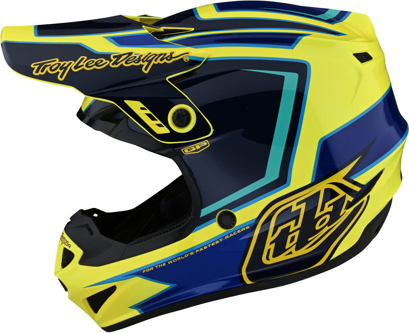 Troy Lee Designs GP Ritn Motocross Hjälm blå/gul S (55/56) Figur 8
