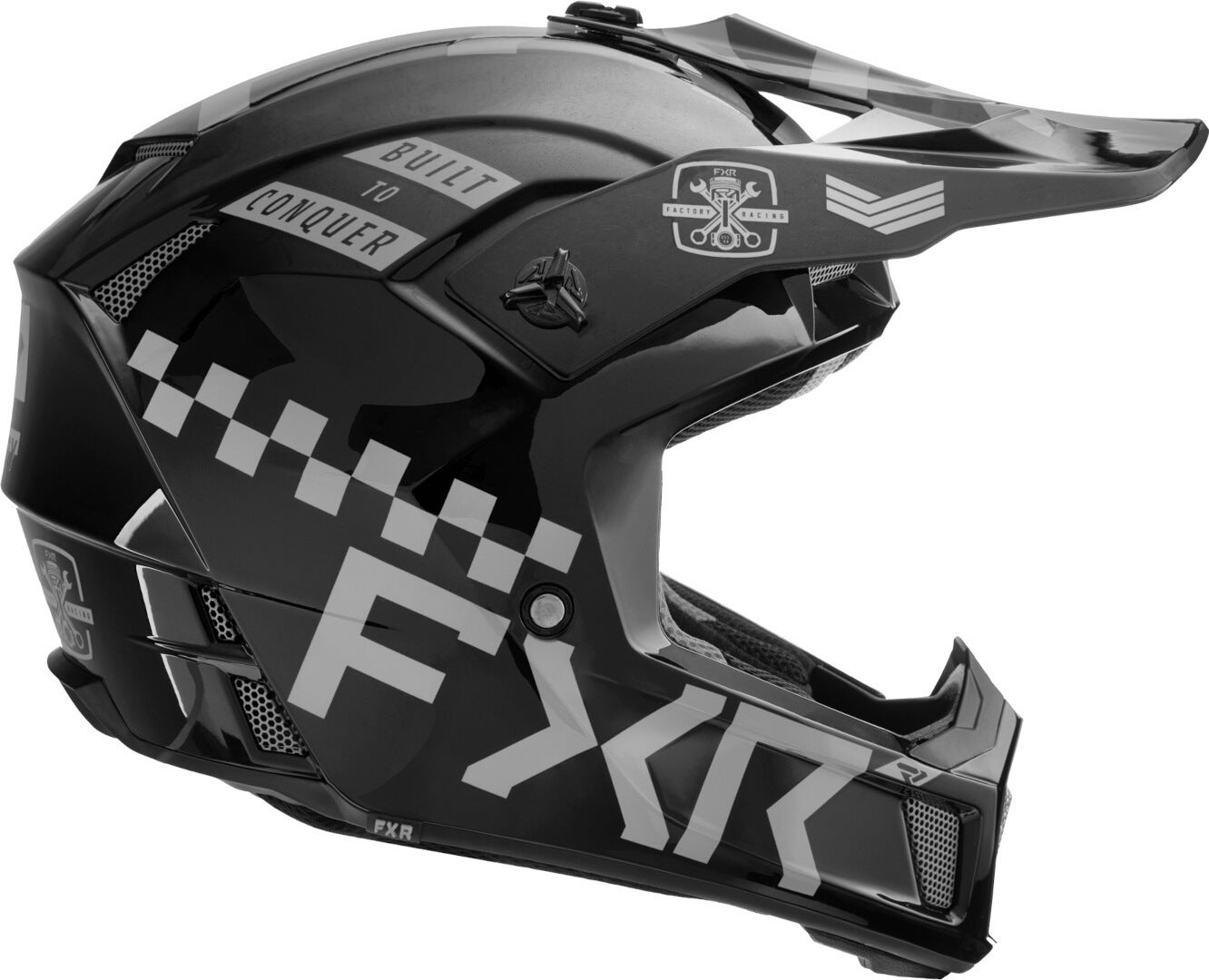FXR Clutch Gladiator 2024 Motocross hjelm sort/grå M (57/58) Figur 3