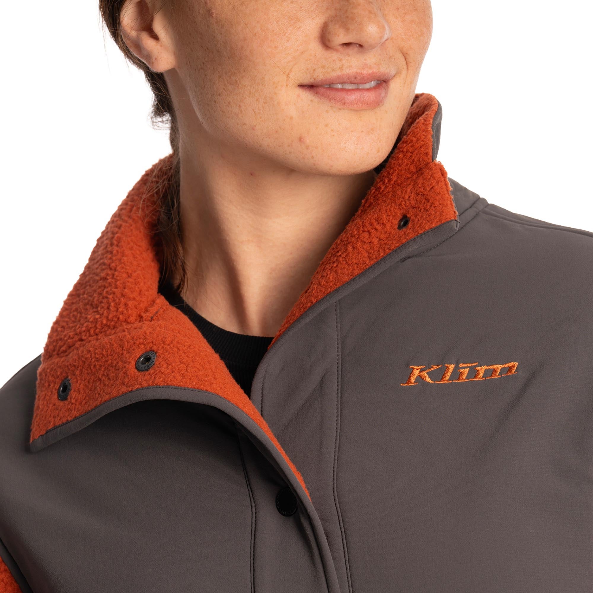 Klim High Pile Mountain Damen Fleece Jacke orange/grau XL Abbildung 4