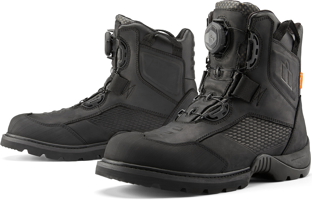 Icon Stormhawk WP stivali da motociclismo impermeabili nero 9 (43) Figura 1