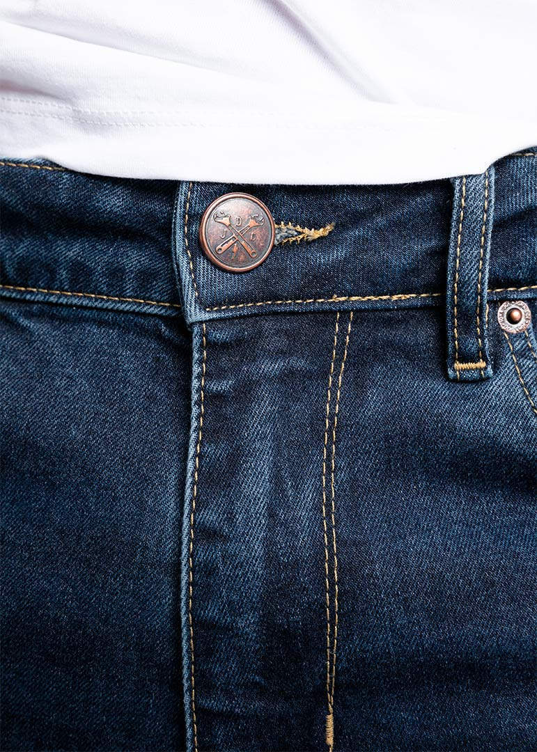 John Doe Pioneer Mono Vaqueros de moto Blue Stone Wash 32 L32 Figura 10