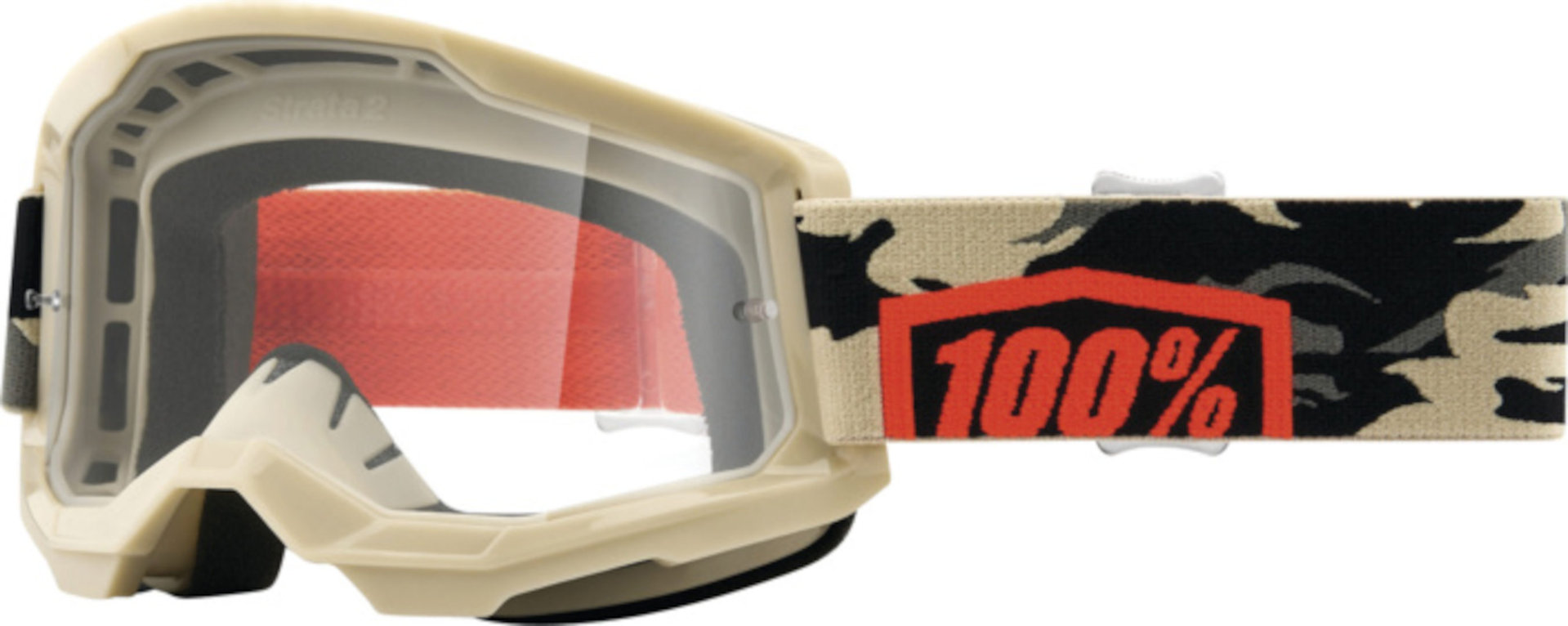 100% Strata 2 Clear Ochelari de motocross gri/portocaliu Figura 1