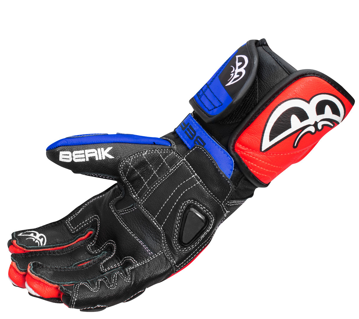 Berik Track Pro Motorcykelhandsker sort/blå/rød S Figur 4
