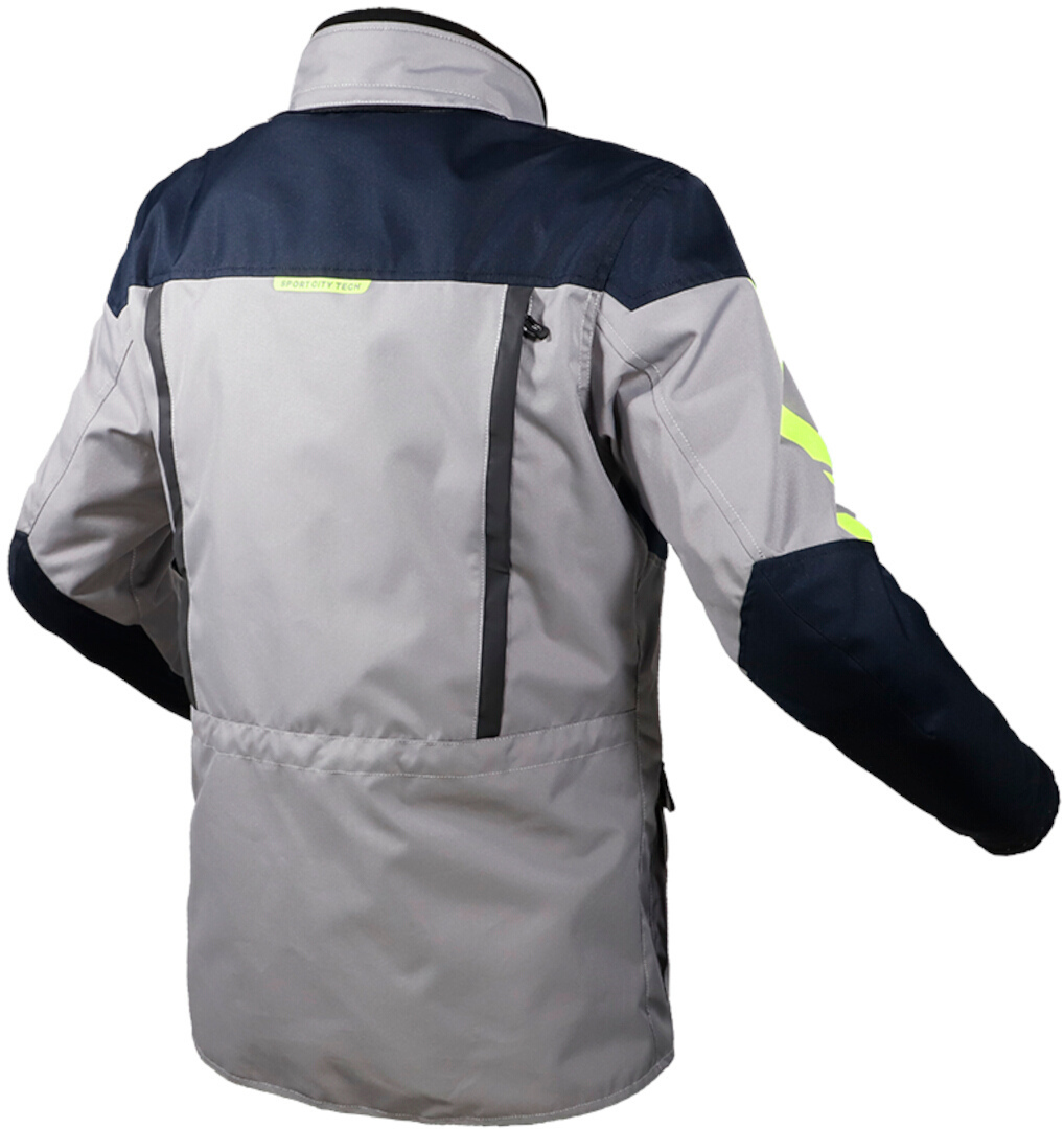 LS2 Metropolis Evo impermeabile Giacca tessile moto grigio/blu scuro/giallo neon M Figura 2