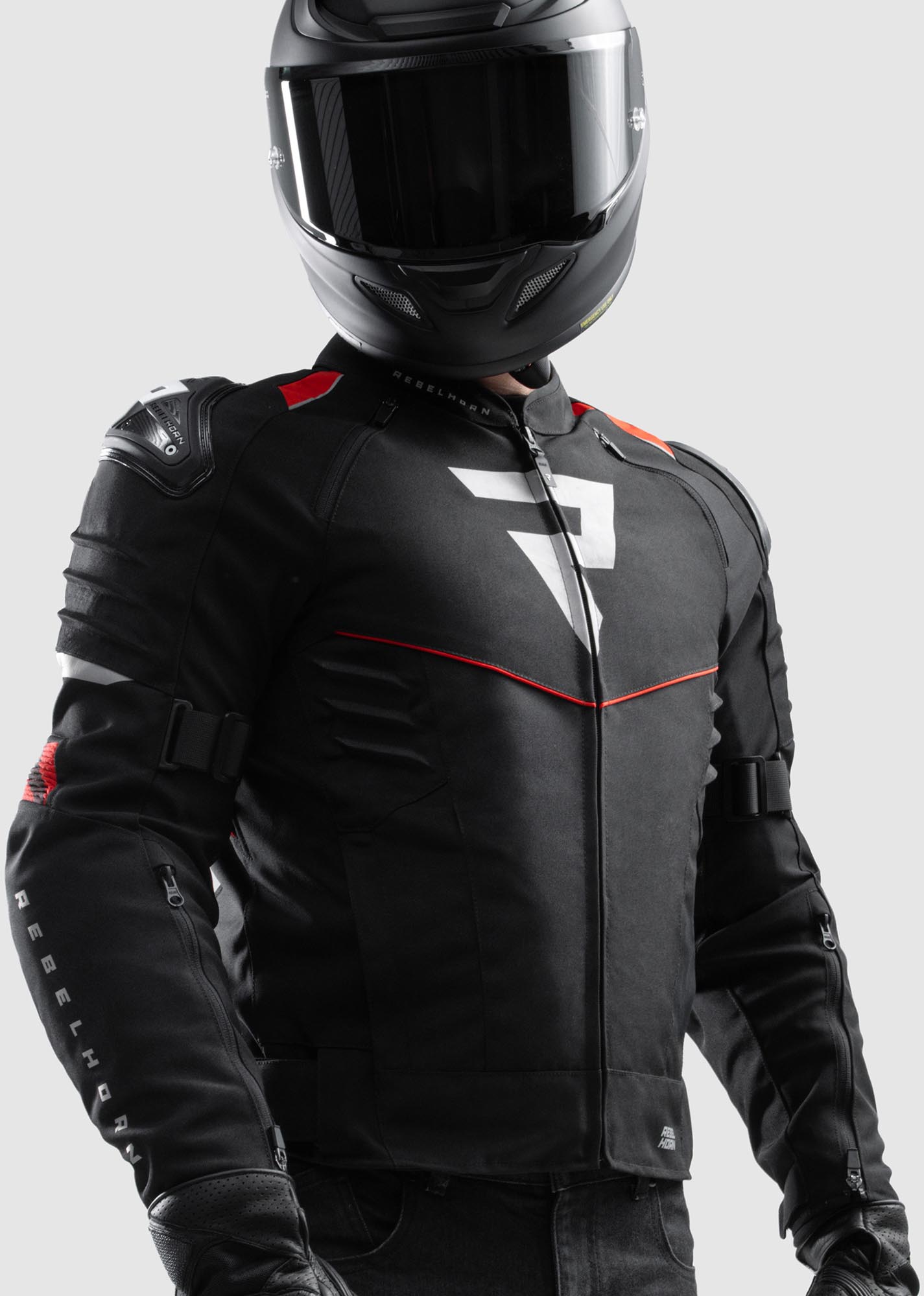 Side view of Rebelhorn Vandal 2 waterproof Motorcycle Textile Jacket