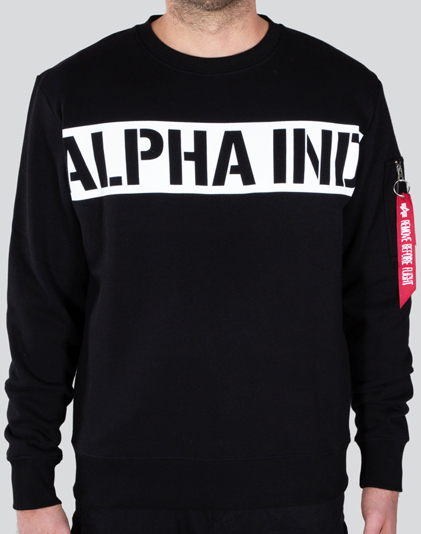 Alpha Industries Printed Stripe Suéter preto L Figura 1