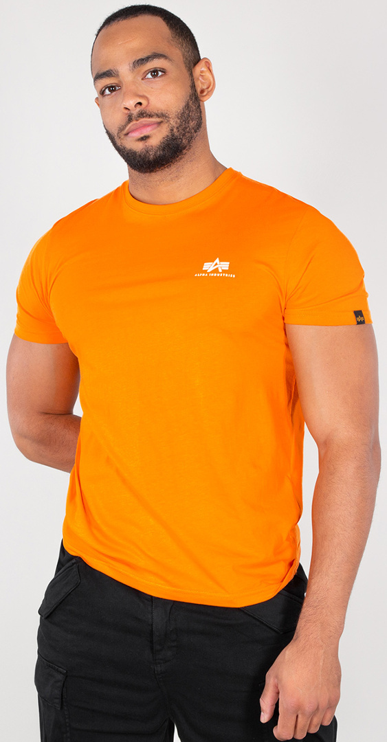 Alpha Industries Basic T Small Logo T-Shirt orange/white S Figure 3
