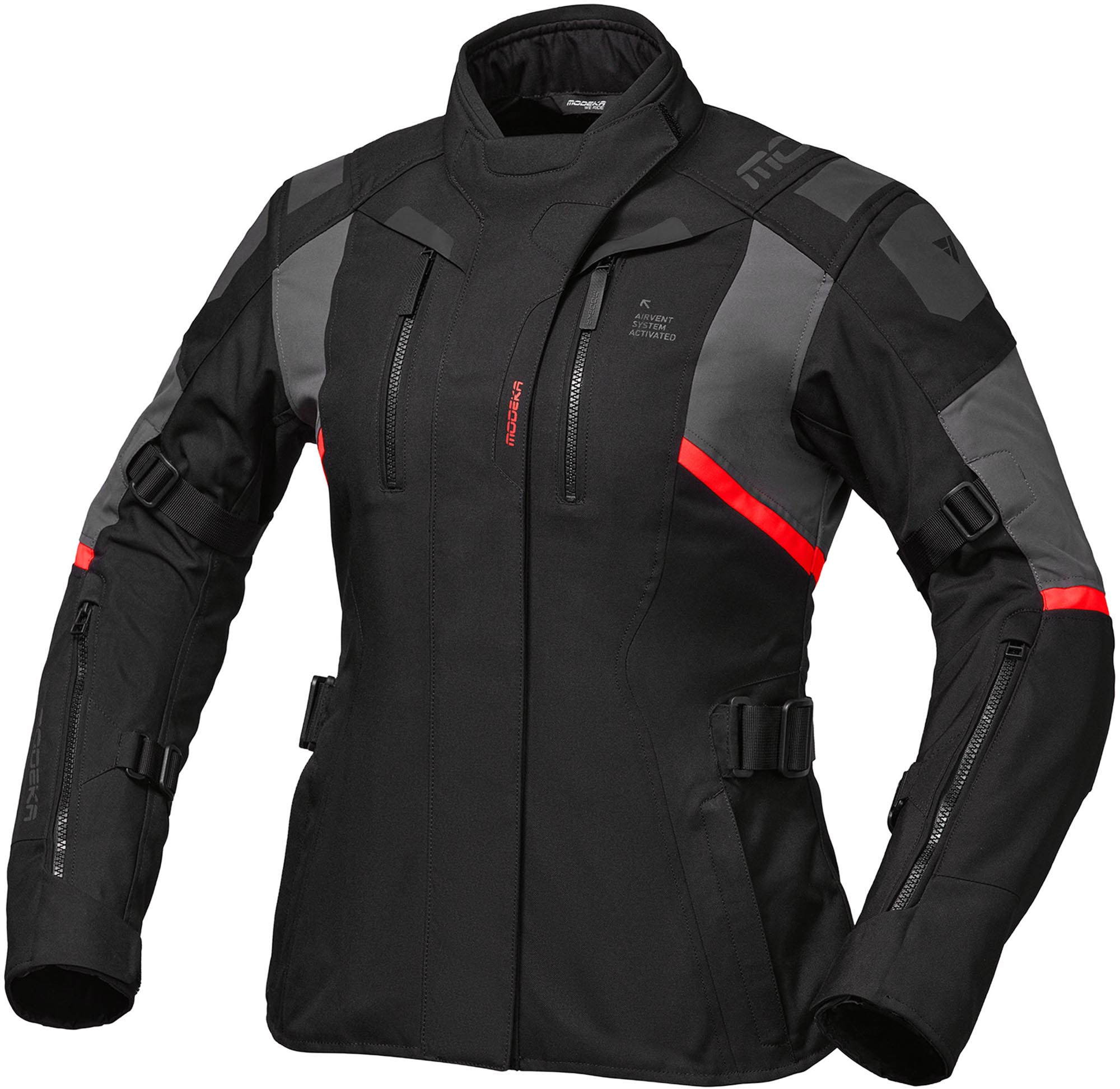 Modeka Striker III Dames motorfiets textieljas zwart/donkergrijs 40 Figuur 1