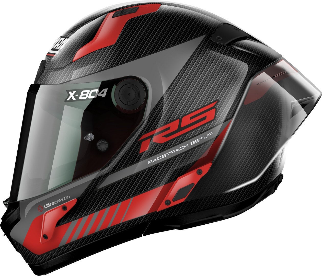 Nolan X-804 RS Ultra Carbon Hot Lap Hjelm sort/grå/rød S (56) Figur 3
