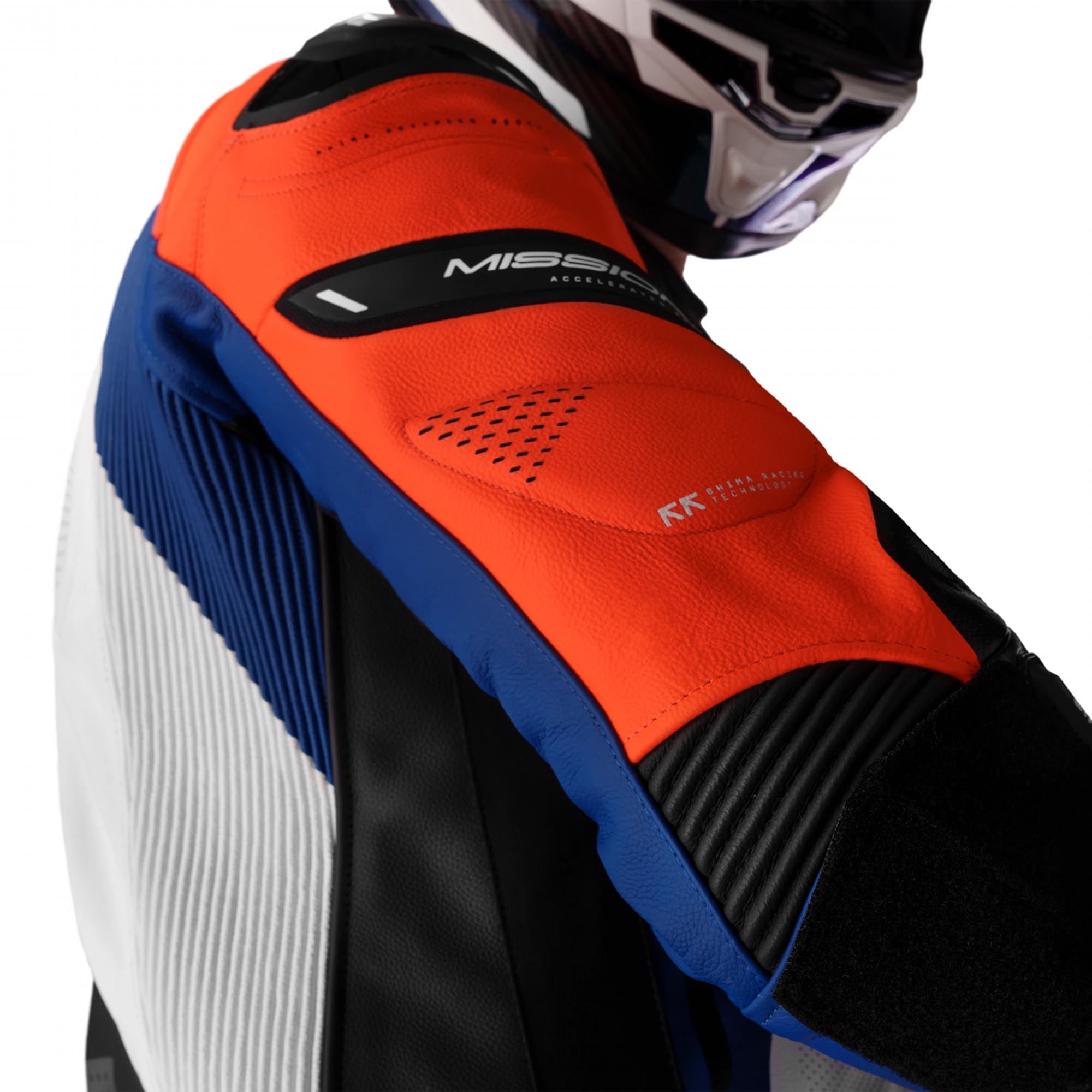 SHIMA Mission RS One Piece Motorcycle Leather Suit blue/white/red 54 Figure 8