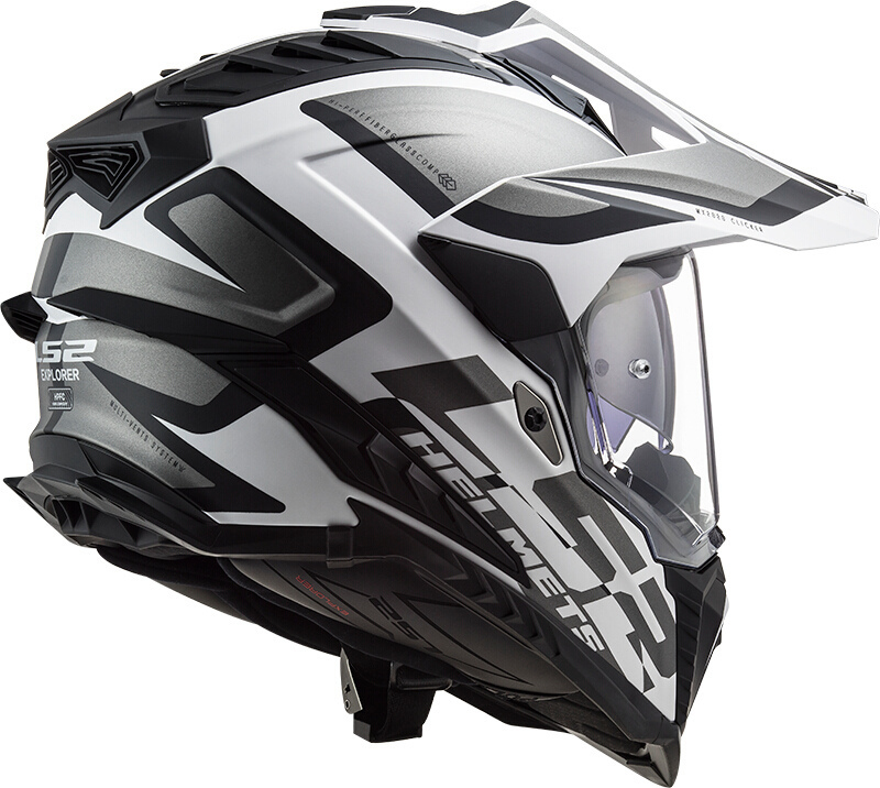 LS2 MX701 Explorer Alter Matt Motocross hjälm Svart matt/vit Man (57/58) Figur 5