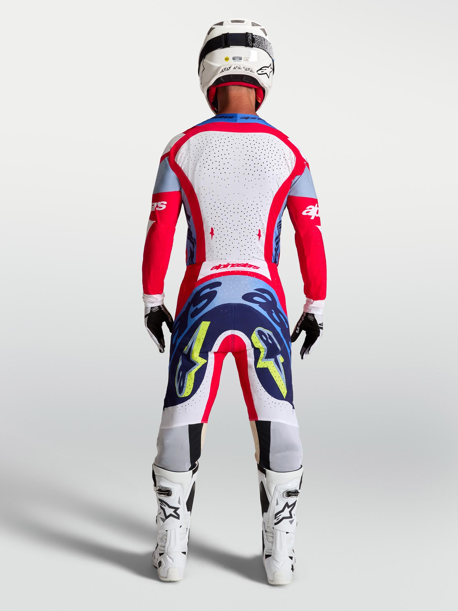 Alpinestars Supertech Dyna Motocross hlače crveno/bijelo/plavo 32 Slika 10