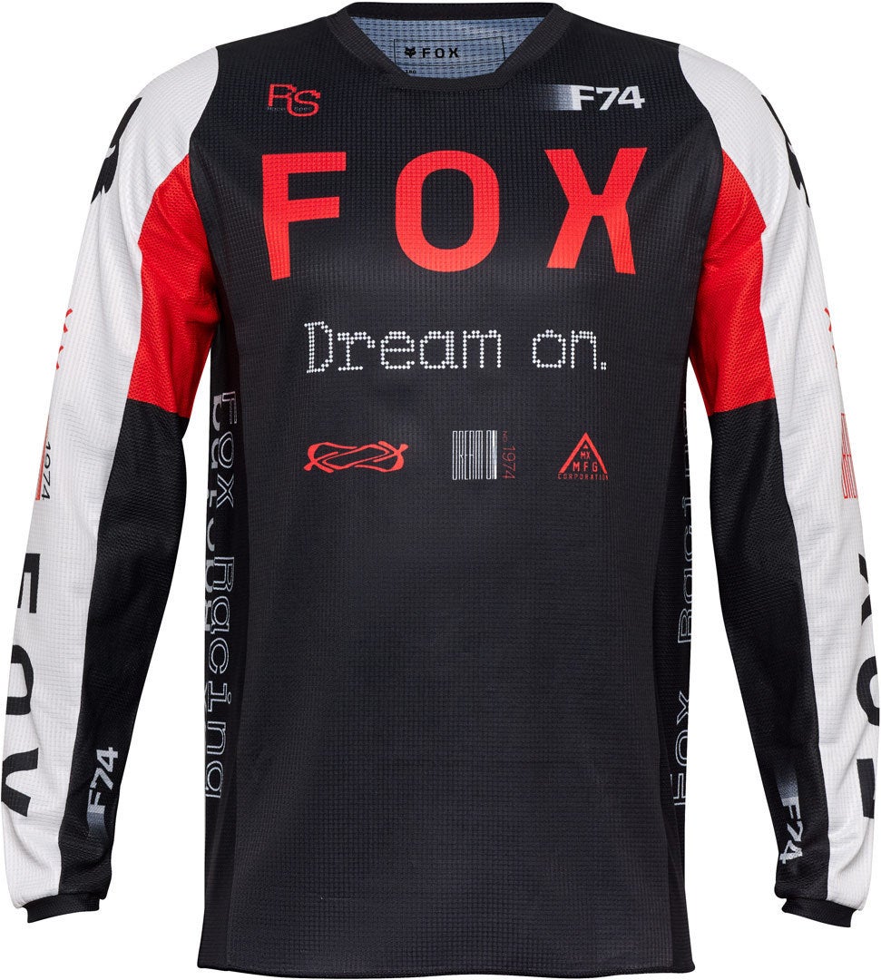 FOX 180 Race Spec Motocross Jersey sort/hvid/rød XS Figur 1