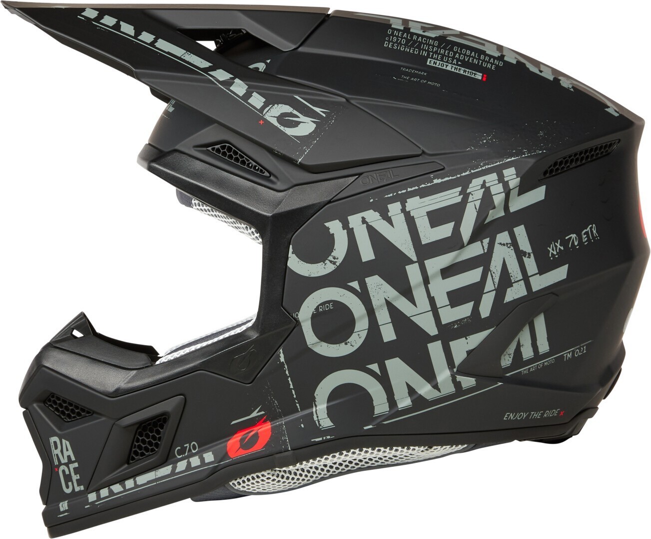 Oneal 3SRS Static Motocross Helm schwarz matt/grau M Abbildung 5