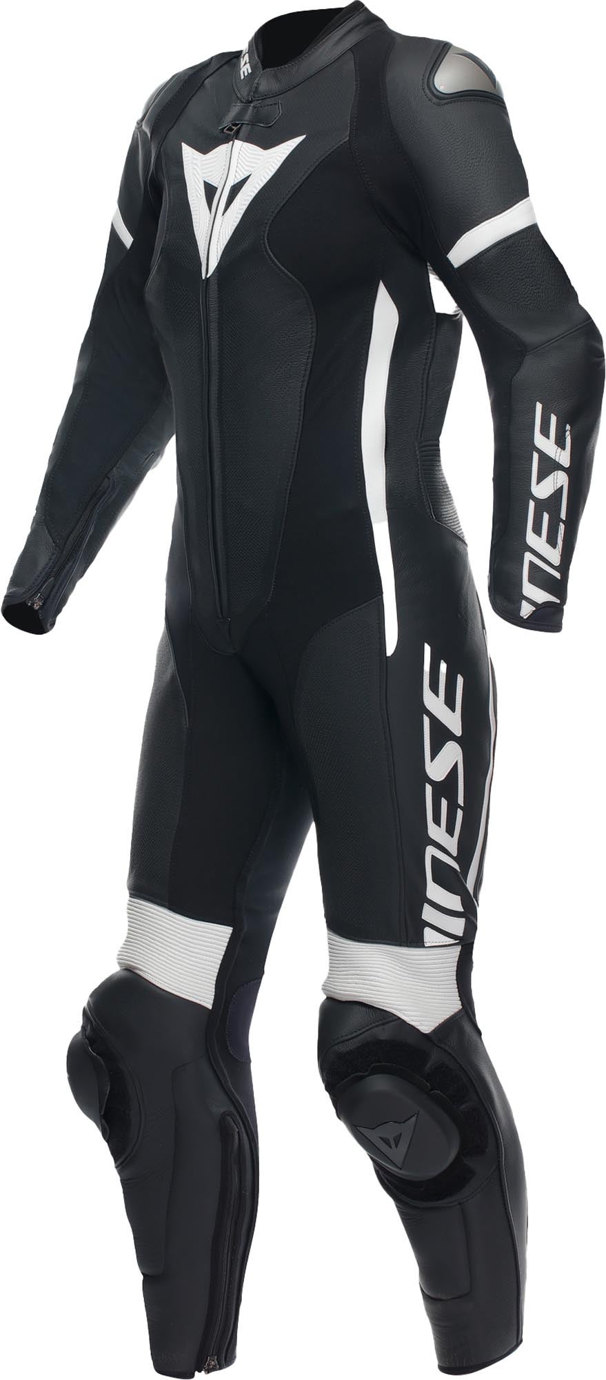 Dainese Grobnik 2.0 Ét stykke perforeret dame-motorcykellæderdragt sort/sort/hvid 52 Figur 1
