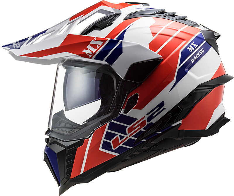 LS2 MX701 Explorer HPFC Atlantis Casco Motocross bianco/rosso/blu S (55/56) Figura 4