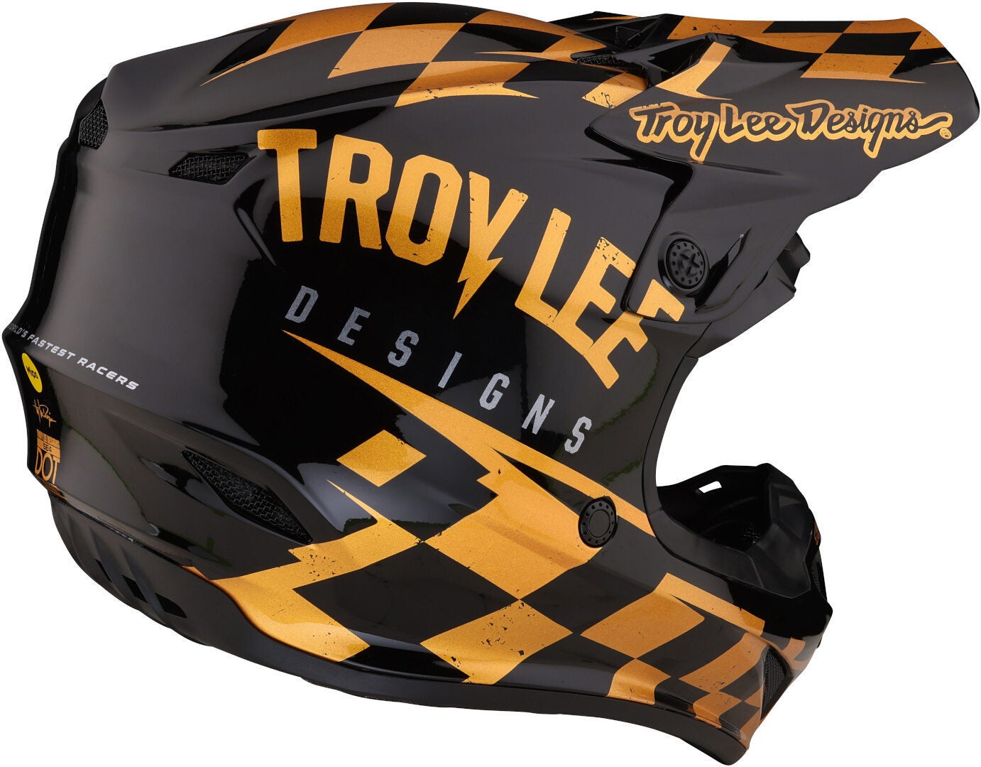 Troy Lee Designs SE4 Polyacrylite Race Shop MIPS Casco da motocross nero/oro M (57/58) Figura 7
