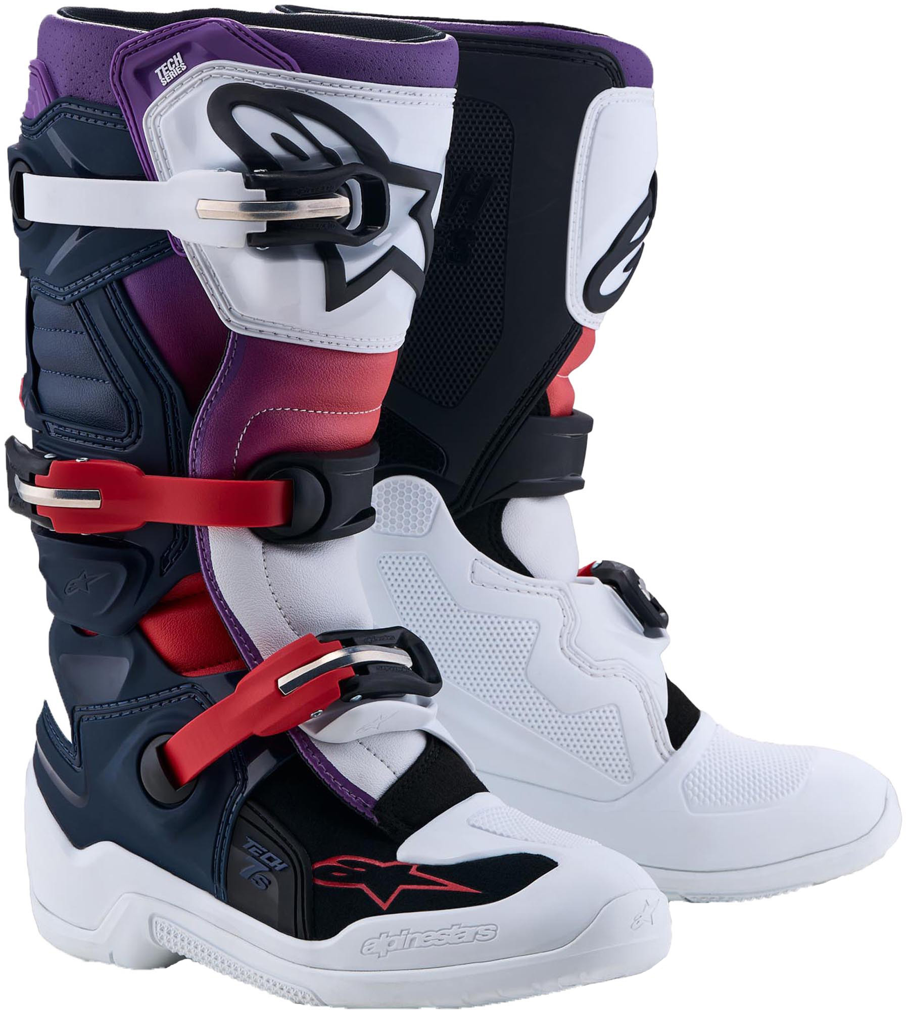 Alpinestars Tech 7S Motocrossstøvler til unge blå/hvid/sort/rød 7 Figur 1