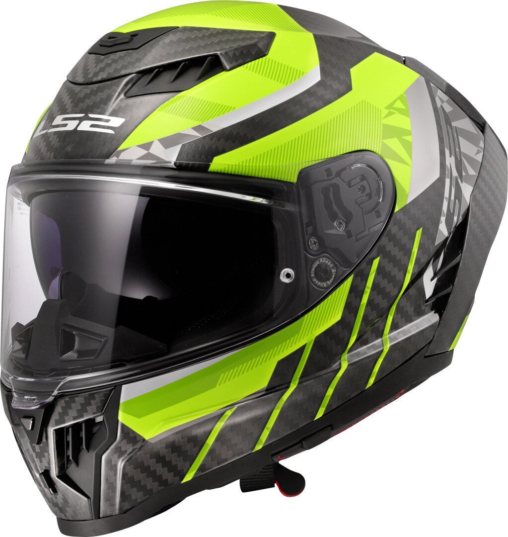 LS2 FF807 Dragon Trax Carbon Casco Giallo carbonio/neon XXS (51/52) Figura 1