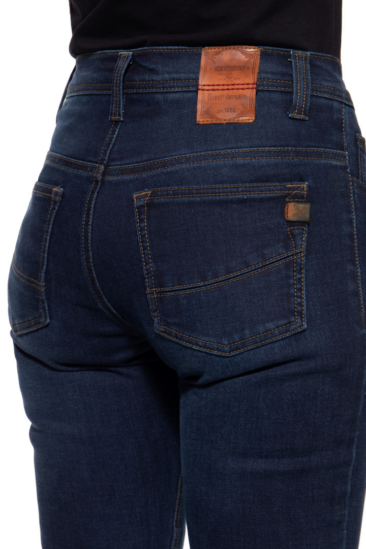 Queen Kerosin Motogear Dark Blue Blugi pentru motociclete pentru doamne Short 26 Figura 3