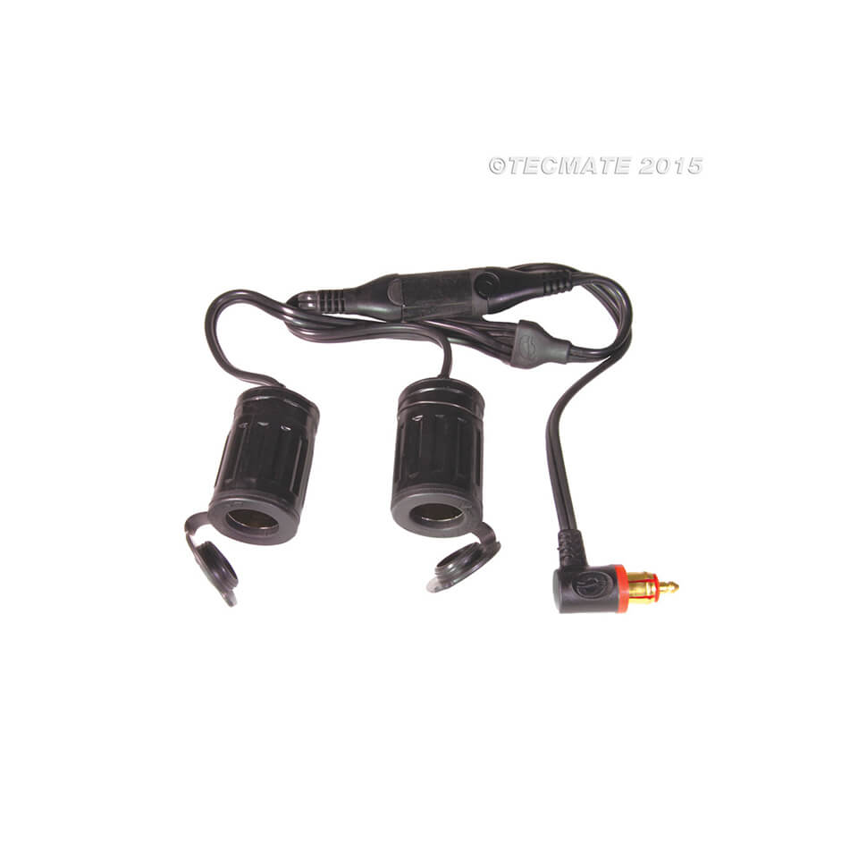 OPTIMATE Adapter Motorrad 90° Stecker auf 2x Autosteckdose (No.36) Figura 1