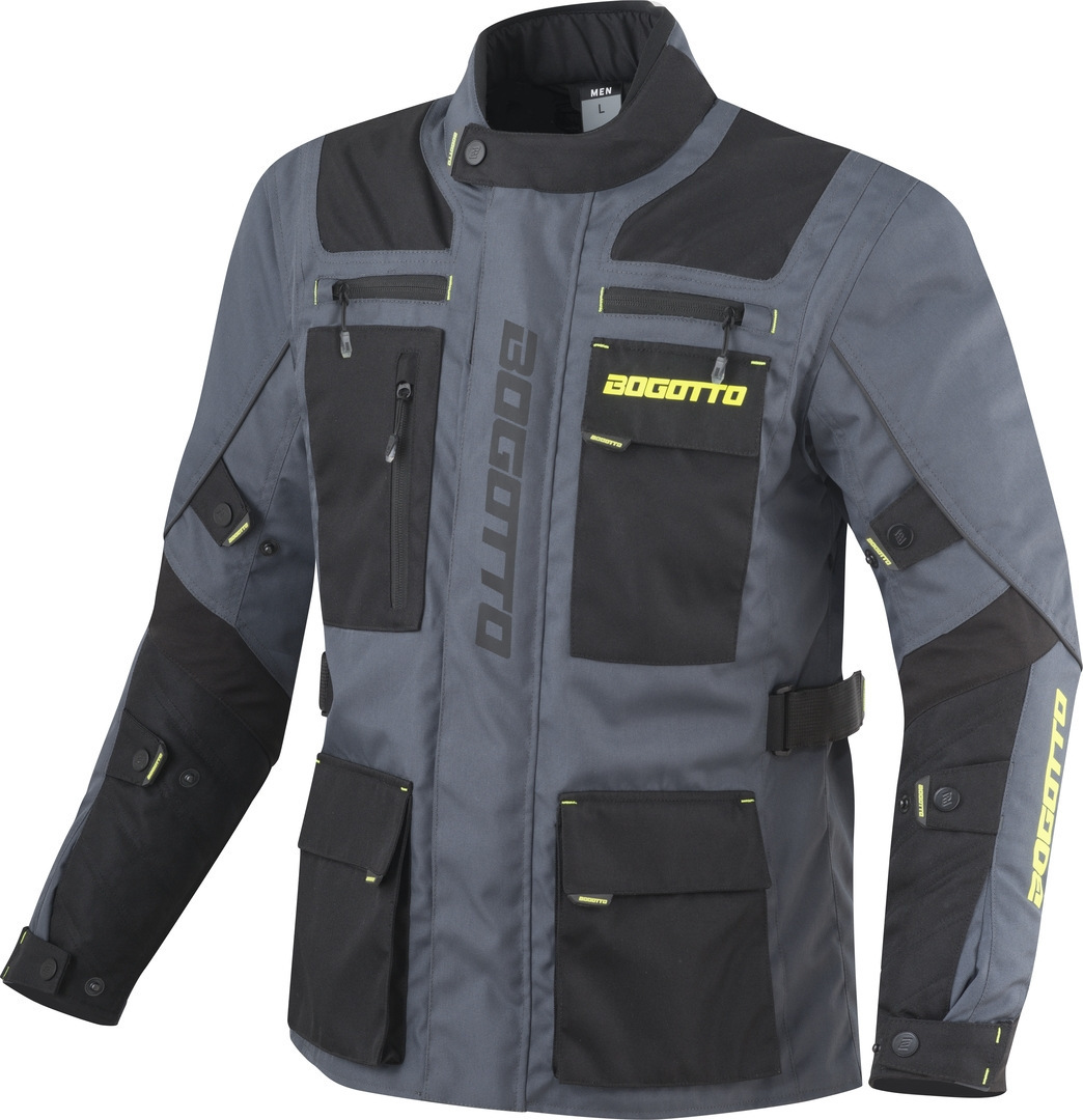 Bogotto Covelo Jachetă textilă impermeabilă pentru motociclete negru/gri/fluo-galben 3XL Figura 1