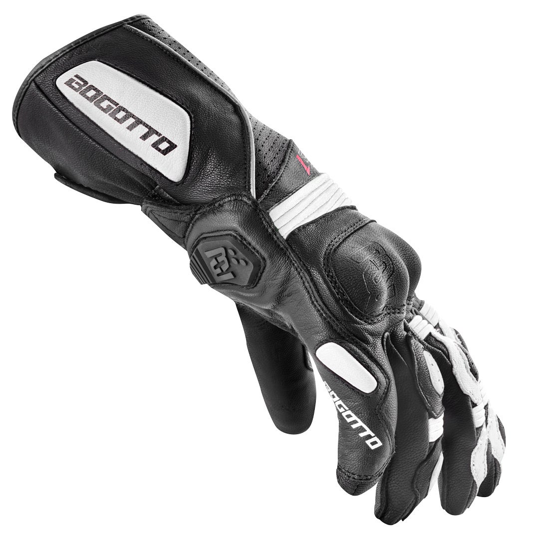 Bogotto Sprint perforerede motorcykelhandsker Sort/hvid S Figur 3