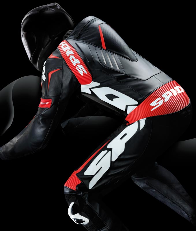 Spidi Track Wind Pro One Piece Motorcycle Leather Suit black/white/red 48 Figure 3