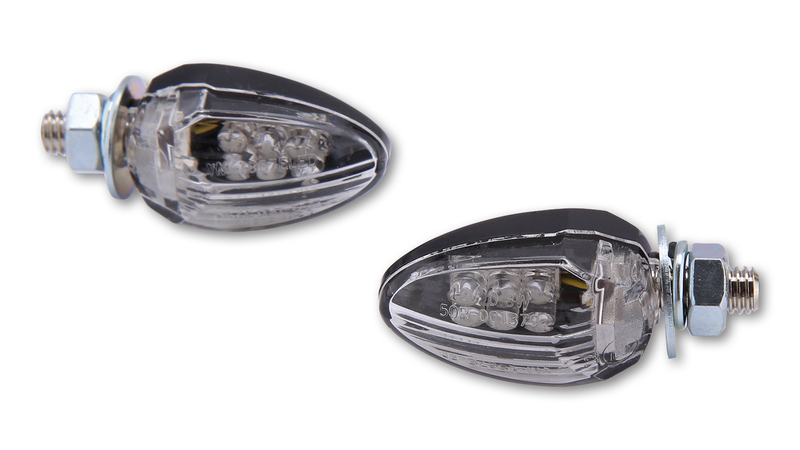 HIGHSIDER Smart Drop LED-indikator Hus Svart / Objektiv Klar (Par), Fram och Bak Figur 1