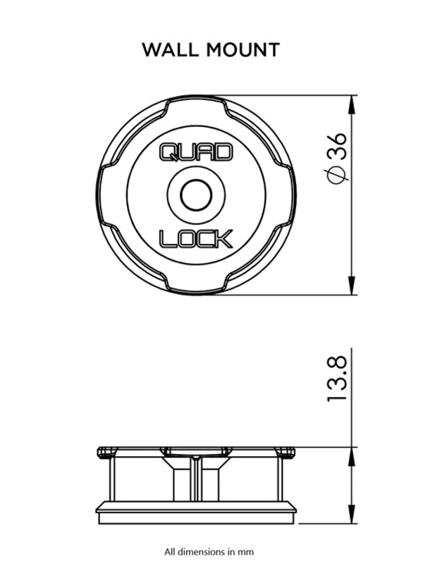 Quad Lock Självhäftande väggfäste Figur 3