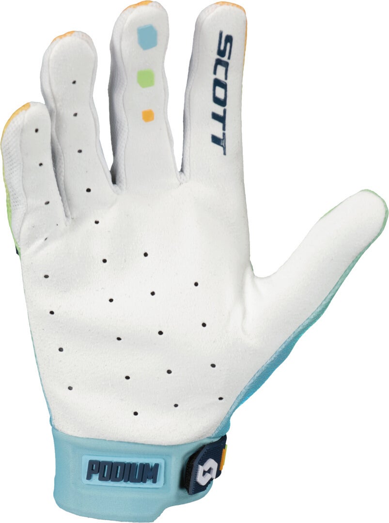 Scott Podium Pro Blau/Orange Motocross Handschuhe L Abbildung 2