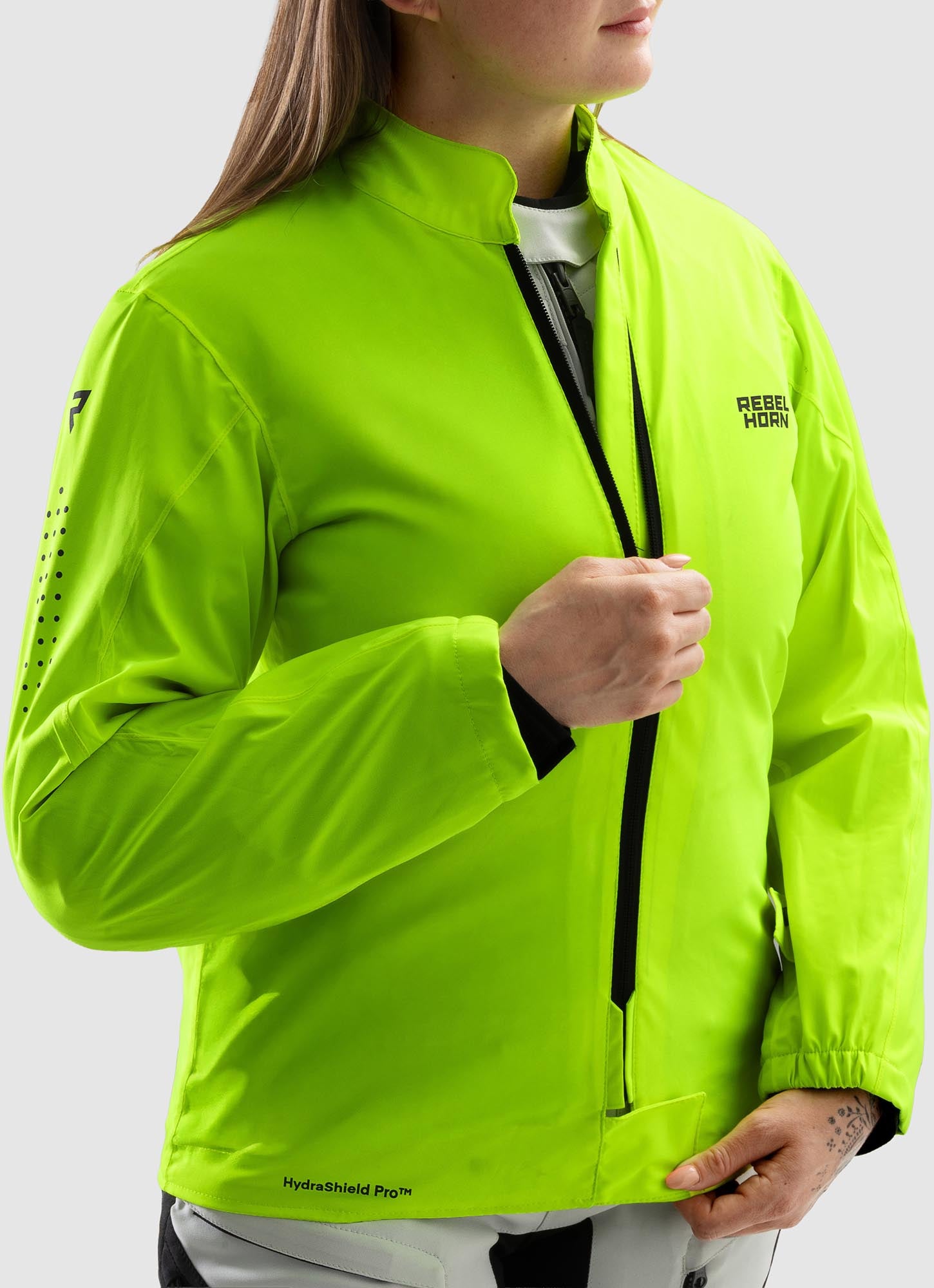 Side view of Rebelhorn Hardy 3.0 waterproof Ladies Motorcycle Textile Jacket