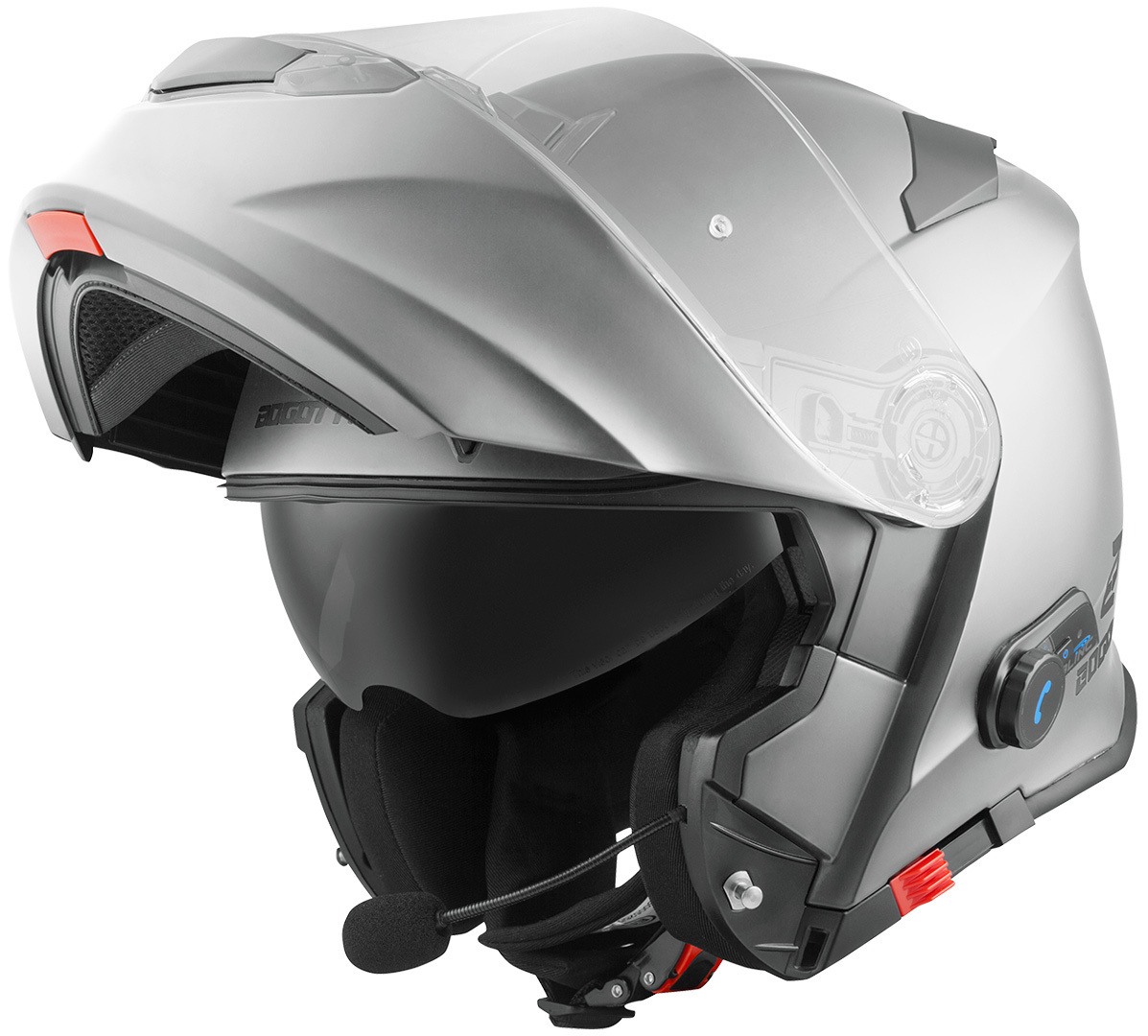 Bogotto V271 BT Bluetooth Klapphelm silber S Abbildung 1