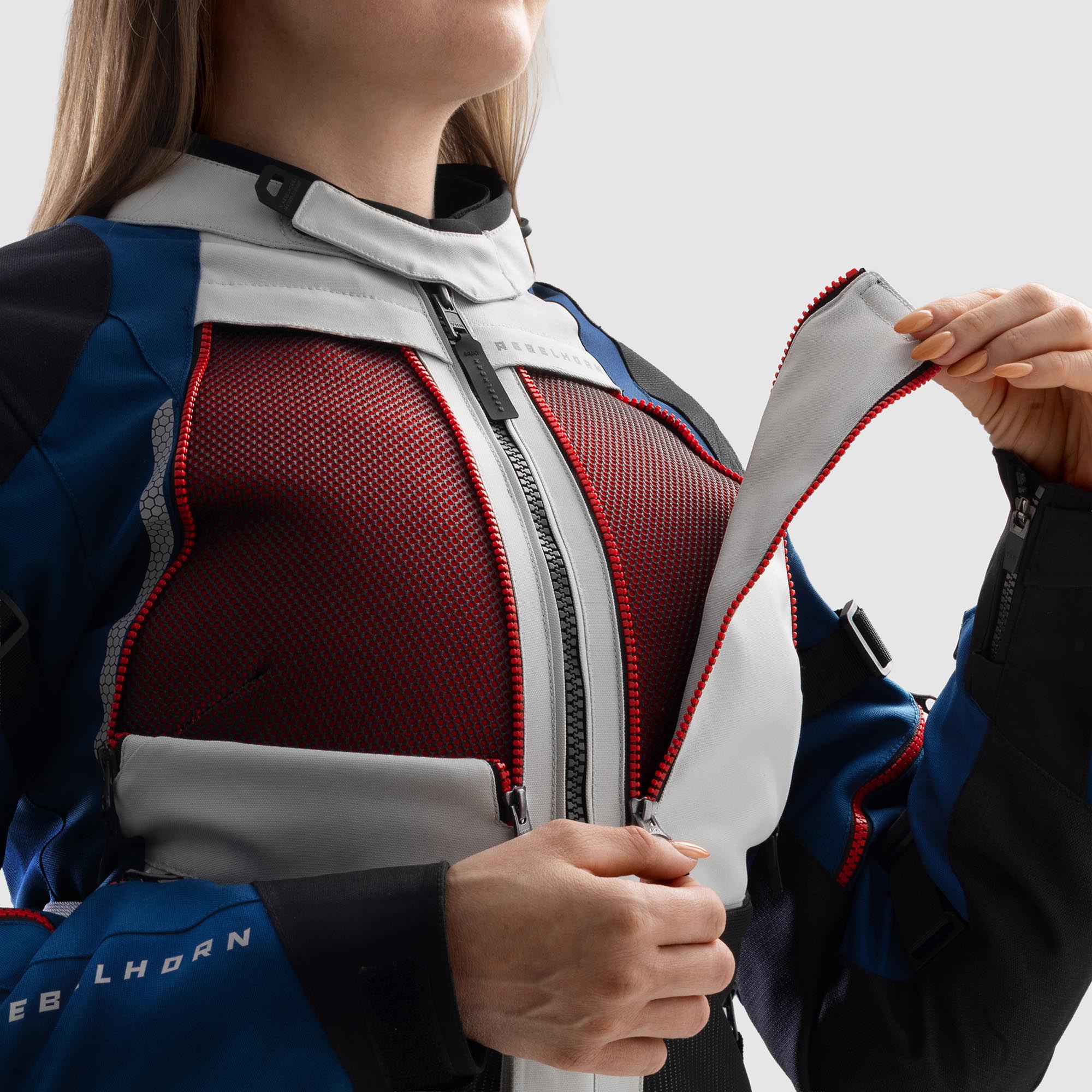Side view of Rebelhorn Hardy 3.0 waterproof Ladies Motorcycle Textile Jacket