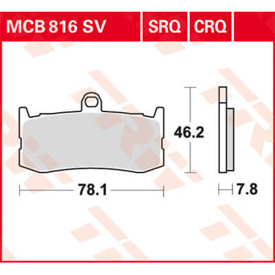 TRW Lucas Racingbelag MCB816SRQ Figur 1