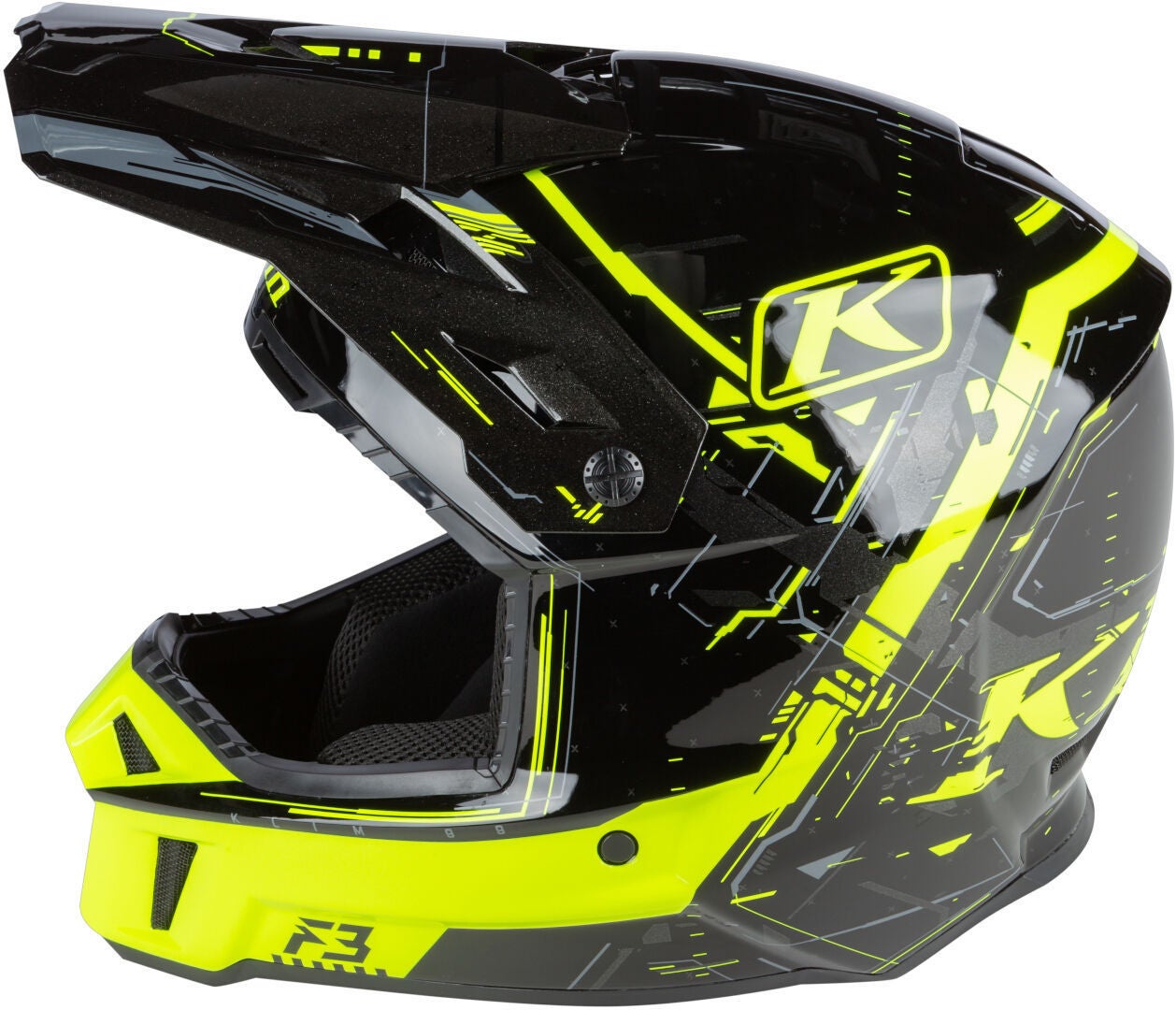 Klim F3 Recoil Casco Motocross nero/giallo XXXL (64/65) Figura 8