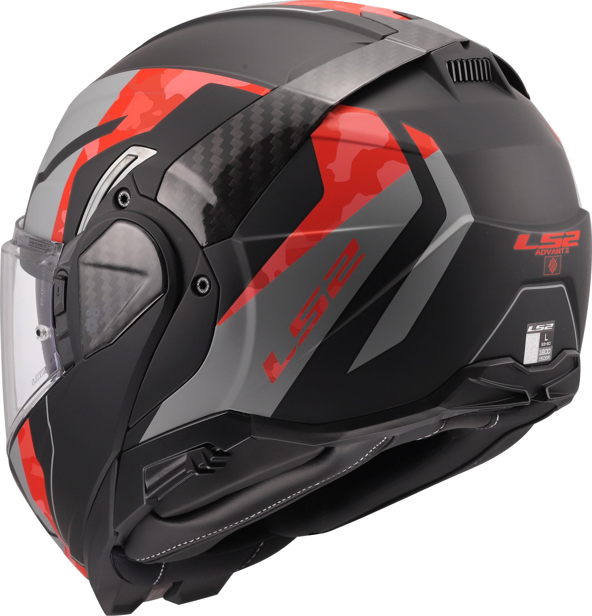 LS2 FF910 Advant II Glide Helmet black/grey/red XXXL (65/66) Figure 3