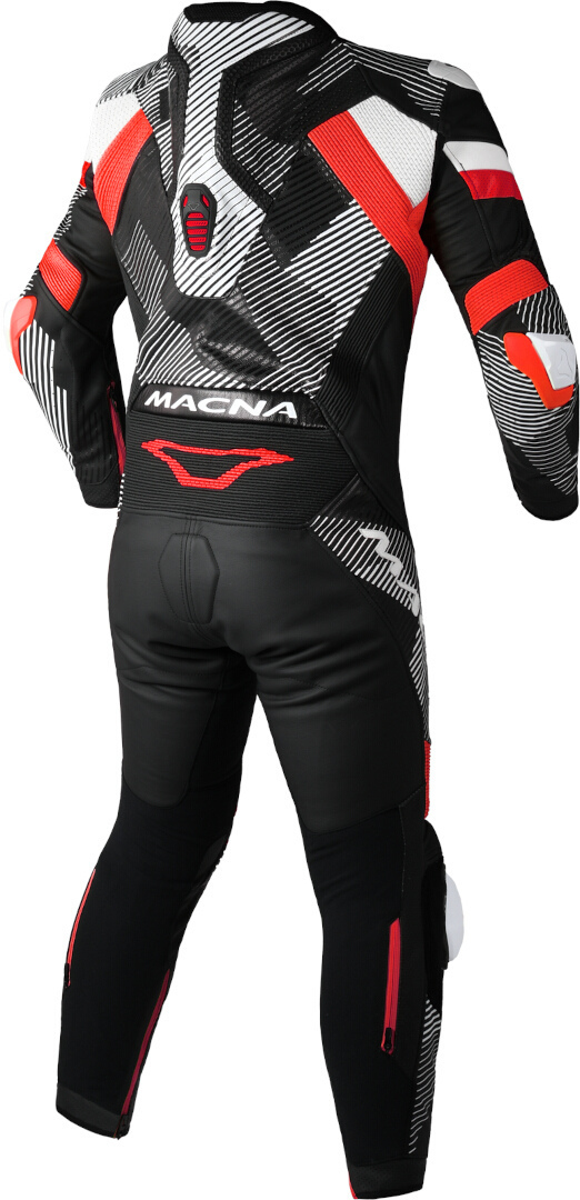 Macna Ignite Costum perforat din piele de motocicletă One Piece Negru/Roșu/Alb 54 Figura 2