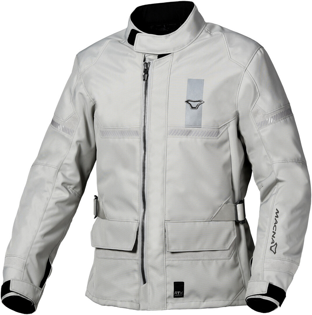 Macna Signal waterproof Motorcycle Textile Jacket light grey L Figure 1