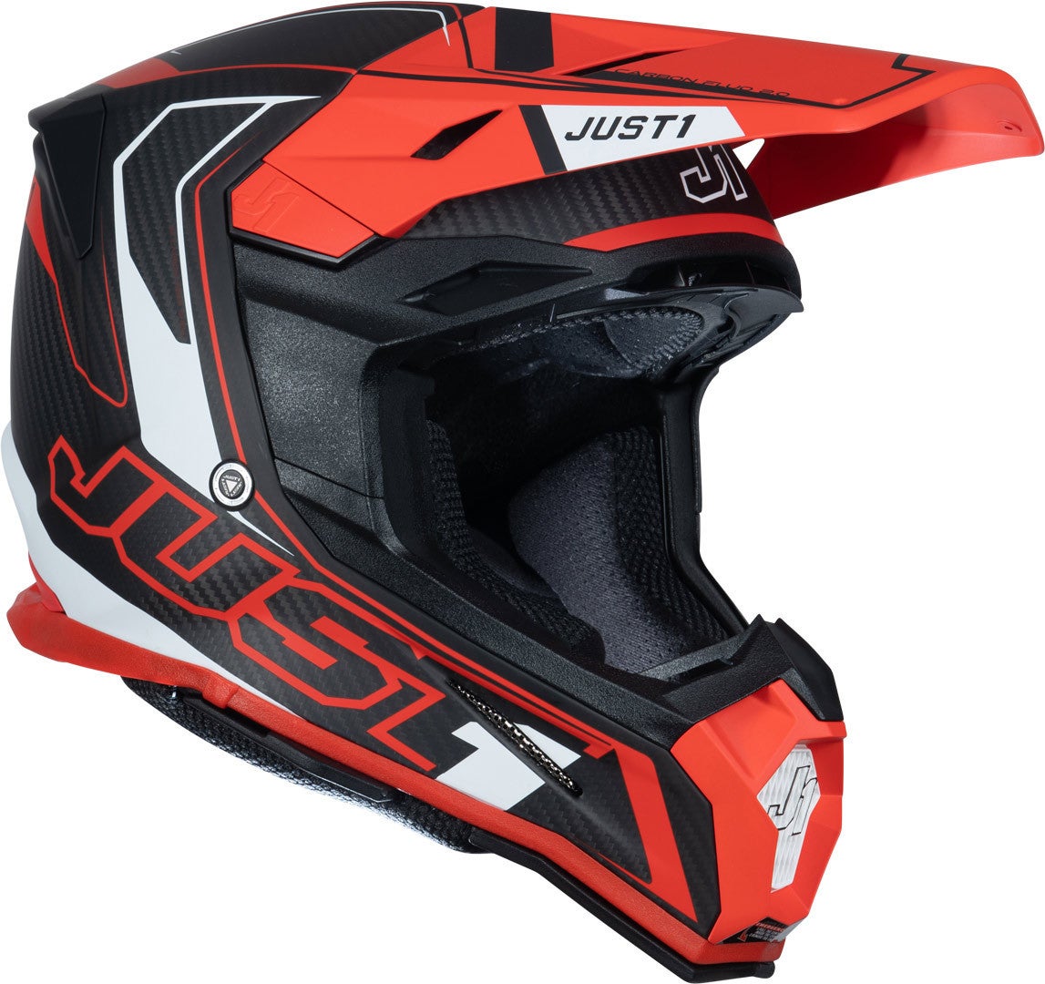 Just1 J22 Carbon Fluo 2.0 Motorcross Helm rood/wit M (57/58) Figuur 4