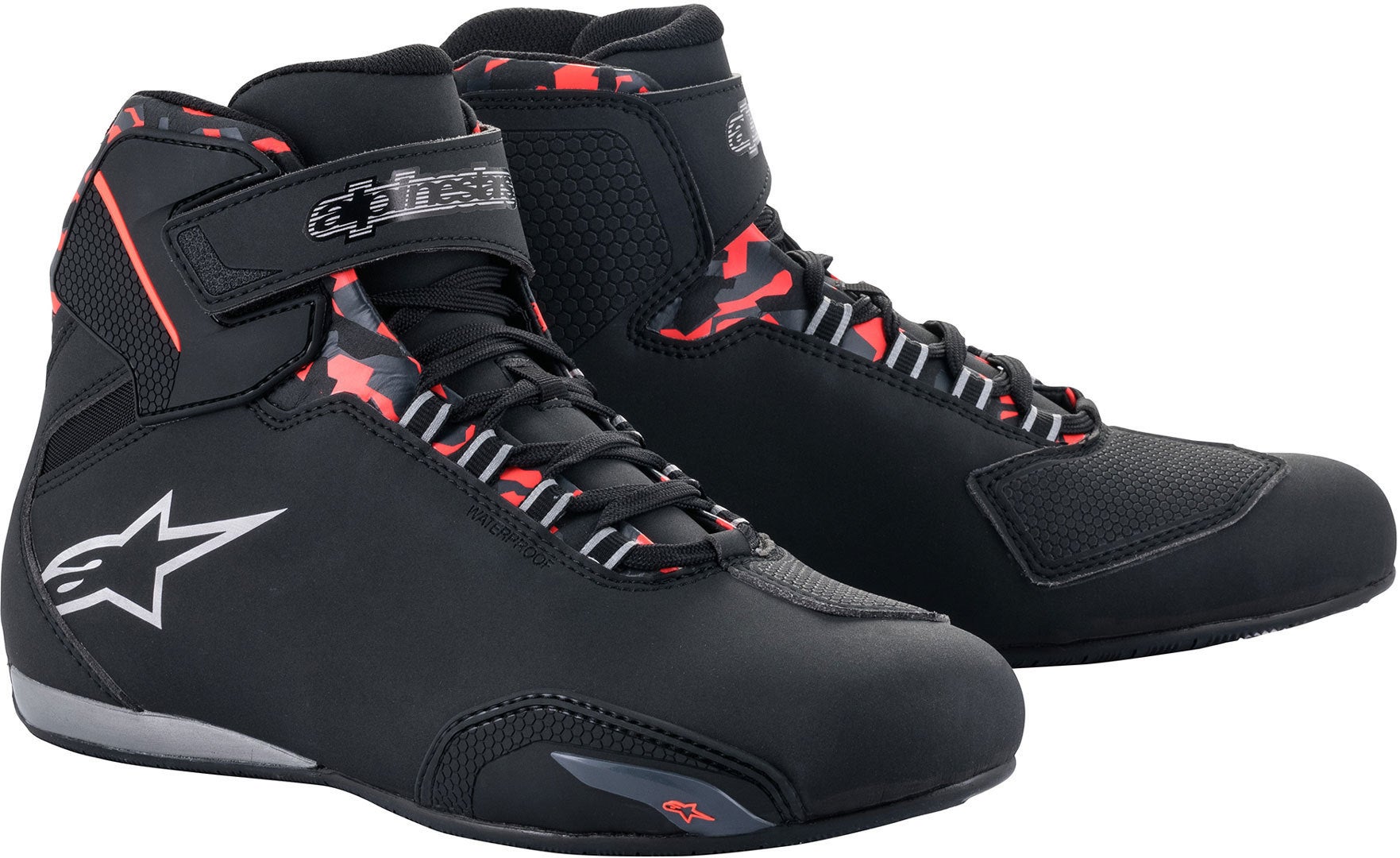 Alpinestars Sektor vandtætte motorcykelsko sort/grå/rød 48 Figur 1