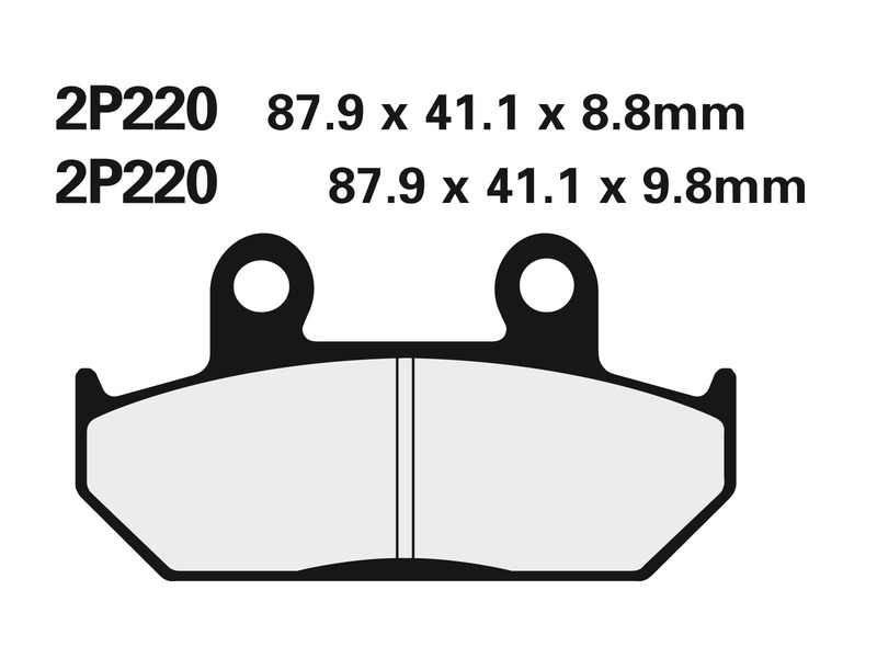 NISSIN Halvmetalliska vägbromsbelägg - 2P-220NS Figur 1