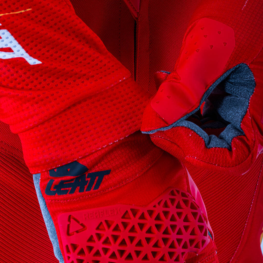 Leatt 3.5 Ride Kit Stripes 2025 Motocross tröja och byxor set rött XL Figur 10