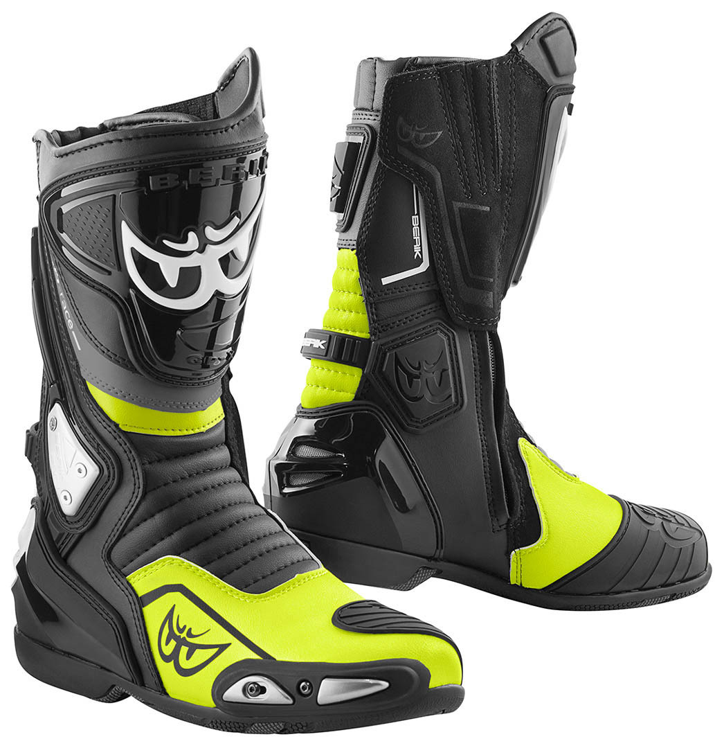 Berik Donington Bottes de moto noir/jaune néon 43 Figure 1