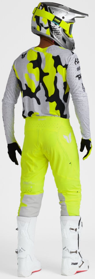 Thor Sportmode Riot Motocross trøje lysegrå/sort/neongul L Figur 8