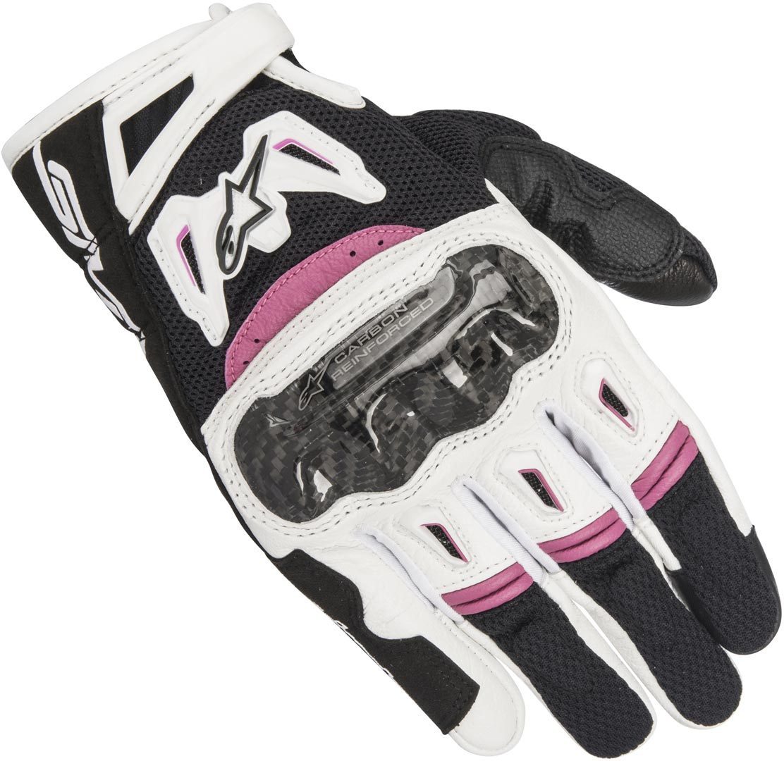 Alpinestars Stella SMX-2 Air Carbon V2 Ladies motorsykkel hansker svart/hvit/lilla S Figur 1