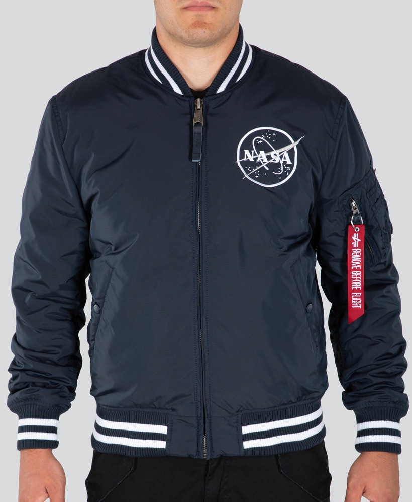 Alpha Industries NASA College TT Jacka Mörkblå S Figur 1