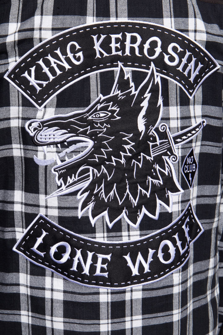 King Kerosin Lone Wolf Motorcycle Shirt M Figure 5