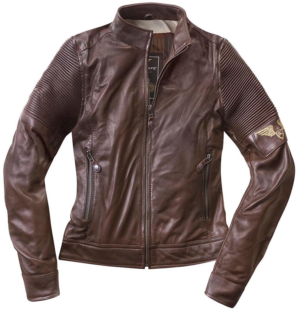 Black-Cafe London Amol Jachetă de piele pentru motociclete pentru doamne Maro XXL Figura 1