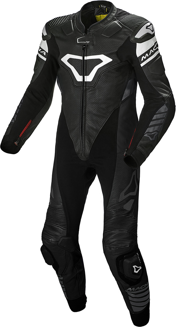 Macna Tracktix One Piece perforeret motorcykel læderdragt Sort 54 Figur 1